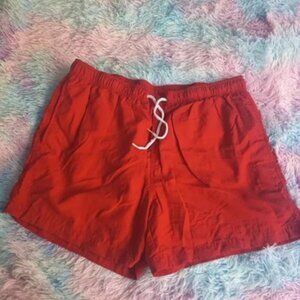 H&M Mens XL Red Swim Trunks 5" Inseam Lined w/Pocket